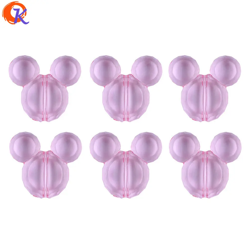 Pink Cordial Дизайн 50 шт./лот 34*37 мм модные круглые шарики для украшений сплошной черный цвет массивные акриловые бусины с мышкой для комплектов ювелирных изделий - Цвет: Pink