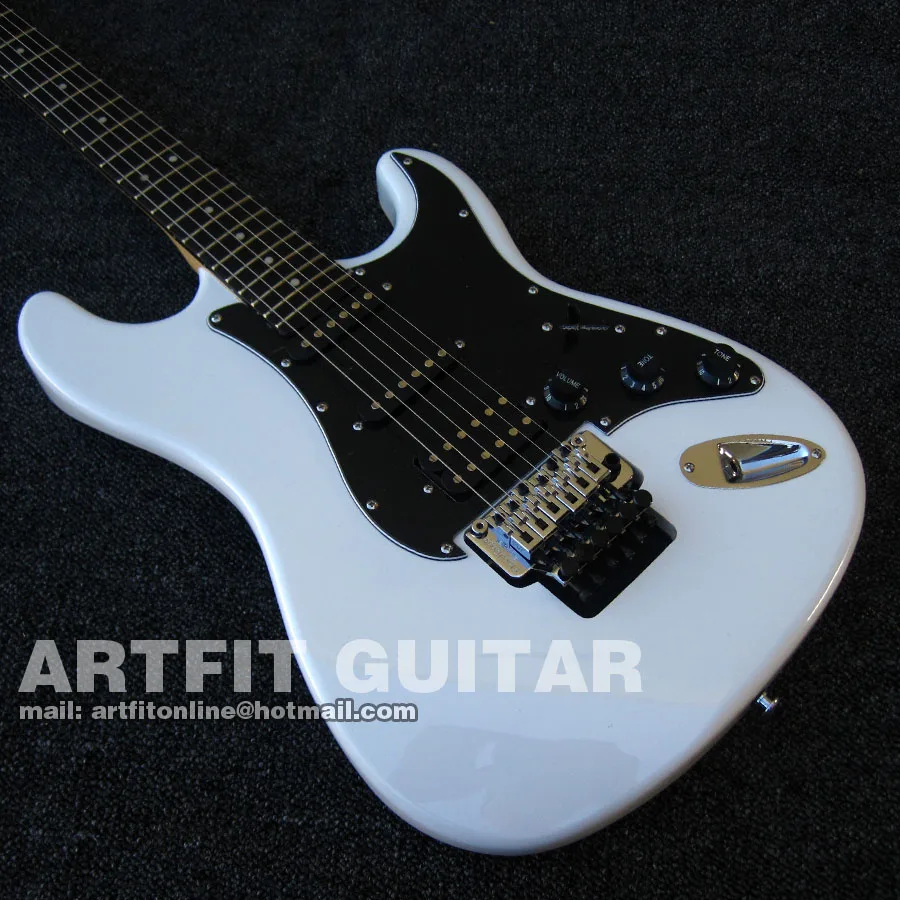 Giggle Floyd Rose тремоло звук просмотра доступны HSS белый ST Электрический Guitarras
