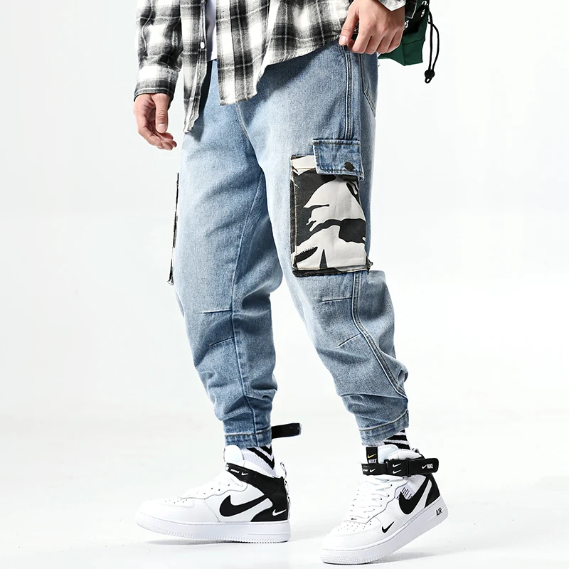 

Mens Jeans Denim Pocket Pants Harem pants Summer Autumn Thin Slim Regular Fit Straight Jeans Male