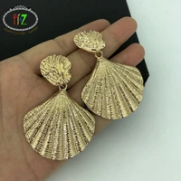 f j4z fashion big alloy seashell drop earrings trendy women beach earring jewelry pendientes mujer