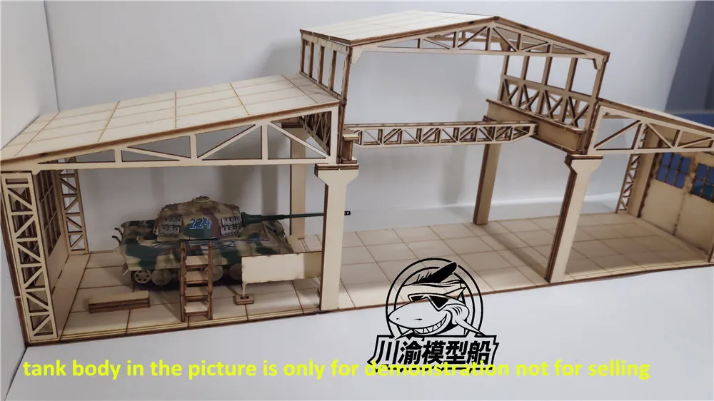 Масштаб 1/72 фабрика танка гаражный ремонтный цех сцена Диона сделай сам