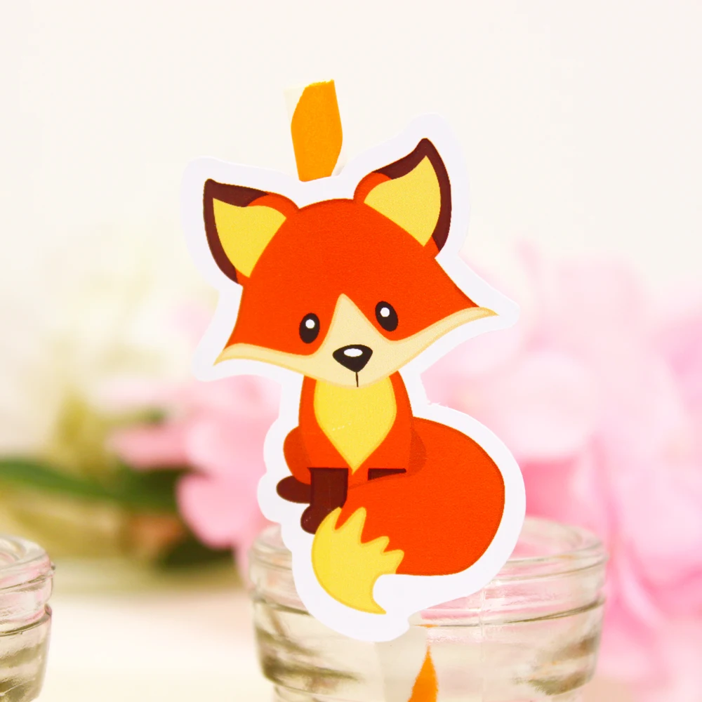 

Woodland Animal Theme Party Straw 25PCS Fox Paper Straws Decoration Party Festive Supplies Paper Drinking Straws Event Supplies