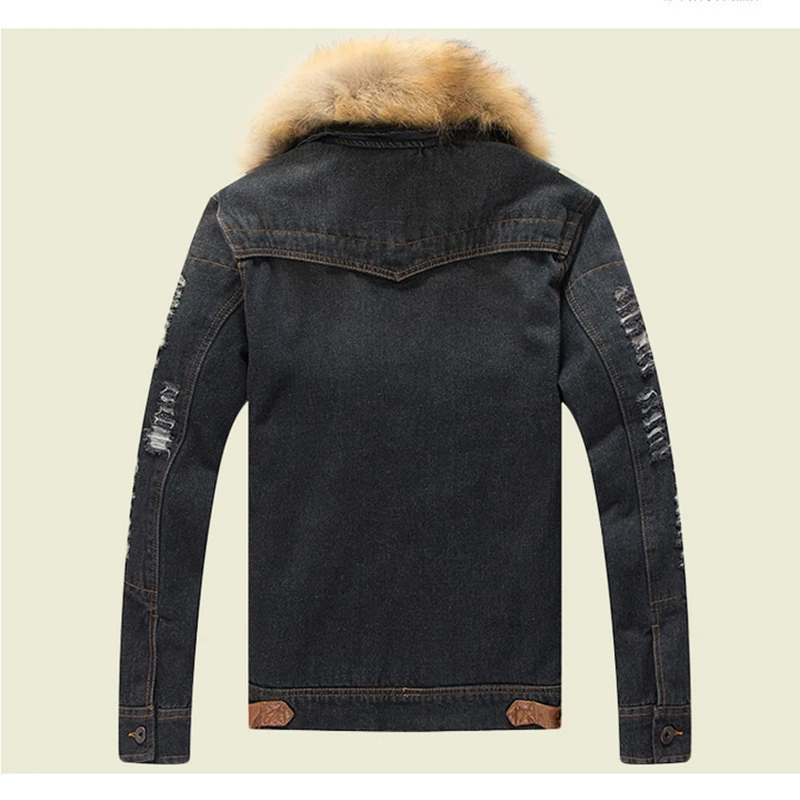 Для Мужчин's джинсовая одежда куртка мужчин на сезон осень-зима меховой