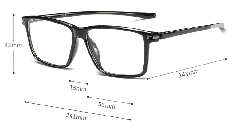 High Quality Matte Frame Men's Business Reading Glasses TR90 Thin Optics Computer Diopter Glasses Retro Square Eyeglasses Unisex