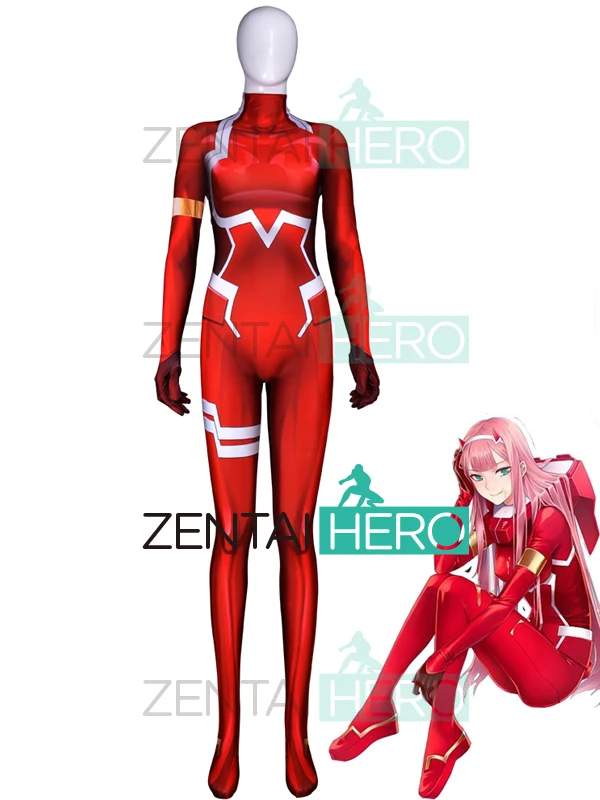 Женский костюм на Хэллоуин Zero Two Darling In the Franxx из лайкры и спандекса|Игровые