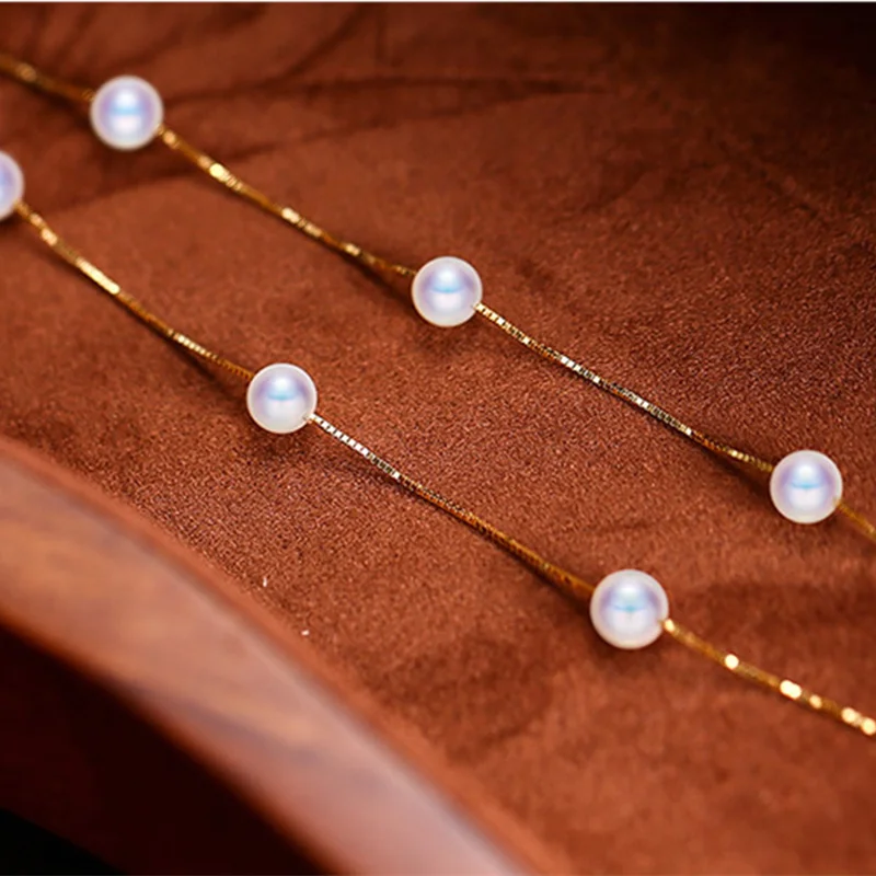 Ожерелье женское из натурального жемчуга 100% мм 7 мм|fashion jewelry|jewelry fashionjewelry free shipping |