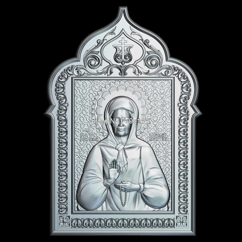 Икона Матрона из Москвы 3D модель рельеф STL format Religion 3d для ЧПУ в формате STL|for cnc|3d stl