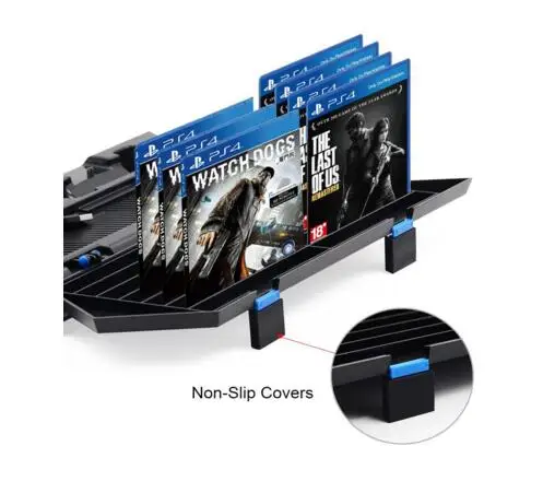PS4 Vertical Stand Cooling Fan Cooler Charger Station Base Controller Charging Port + 14 Game Disc Storage 3 HUB Ports PS 4 | Электроника