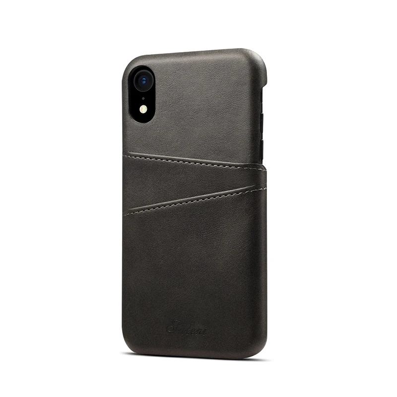 Light Black Винтажный кожаный чехол для iPhone X, XR, Xs, Max, ультра тонкий держатель с отделениями для карт, чехол для телефона s, для iPhone 10, 8, 7 Plus, чехол - Цвет: Light Black