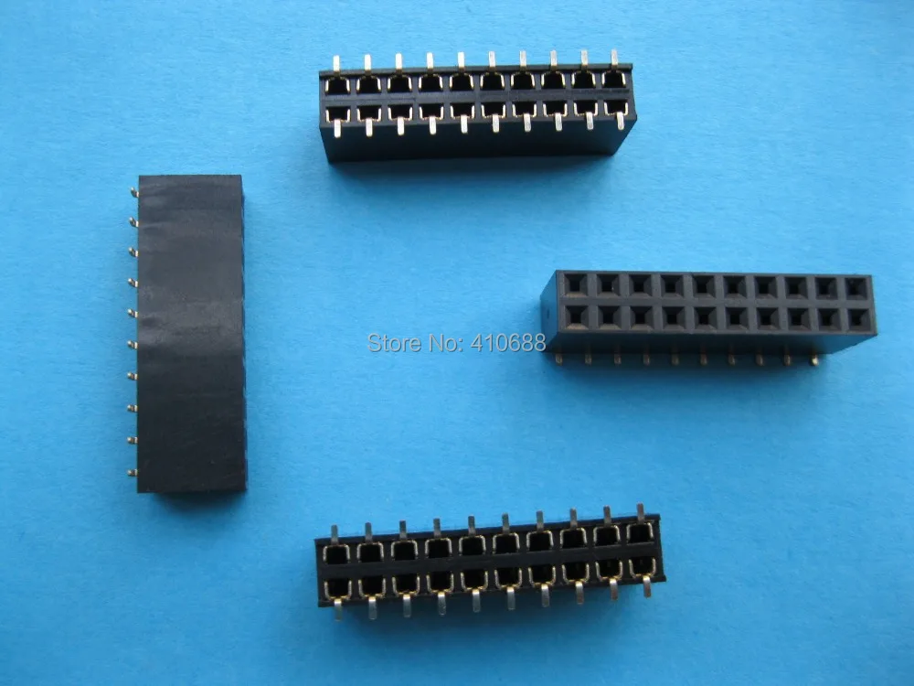 40 шт. Позолоченные SMT SMD 2 54 мм 2x10 20 контактный хрупкий гнездовой разъем двухрядная