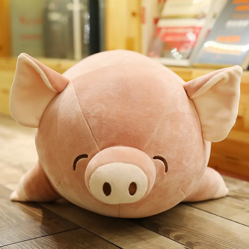 Игрушка плюшевая улыбающаяся свинка 40 80 см кукла большая подарок на день