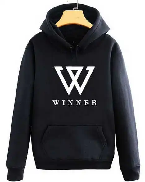 Черная красная белая толстовка с капюшоном Winner капитала W принтом Мужская и