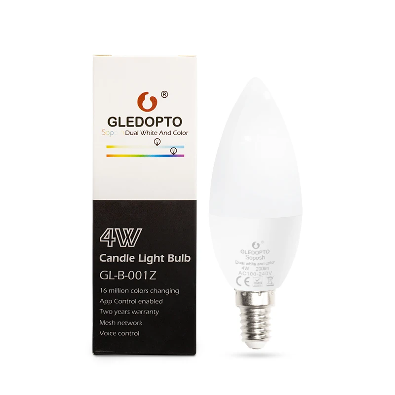G светодиодный OPTO zigbee zll светодиодный 4 Вт светильник в форме свечи rgb/rgbw/rgbww/cw умный Контроль приложения AC100-240V E12/E14 работа с amazon smartthings