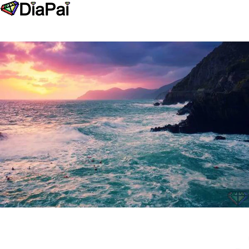 

DIAPAI Diamond Painting 5D DIY 100% Full Square/Round Drill "Sea scenery" Diamond Embroidery Cross Stitch 3D Decor A24212