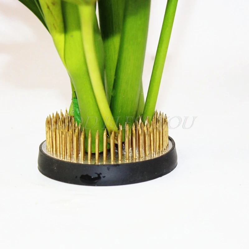 Round Ikebana Kenzan Flower Frog With Rubber Gasket Art Fixed Arranging Tools