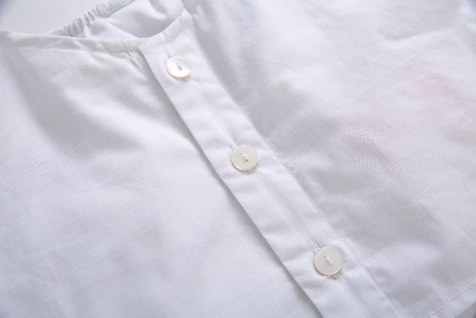 Комплект одежды для девочек белая хлопковая блузка и небесно-синяя юбка с