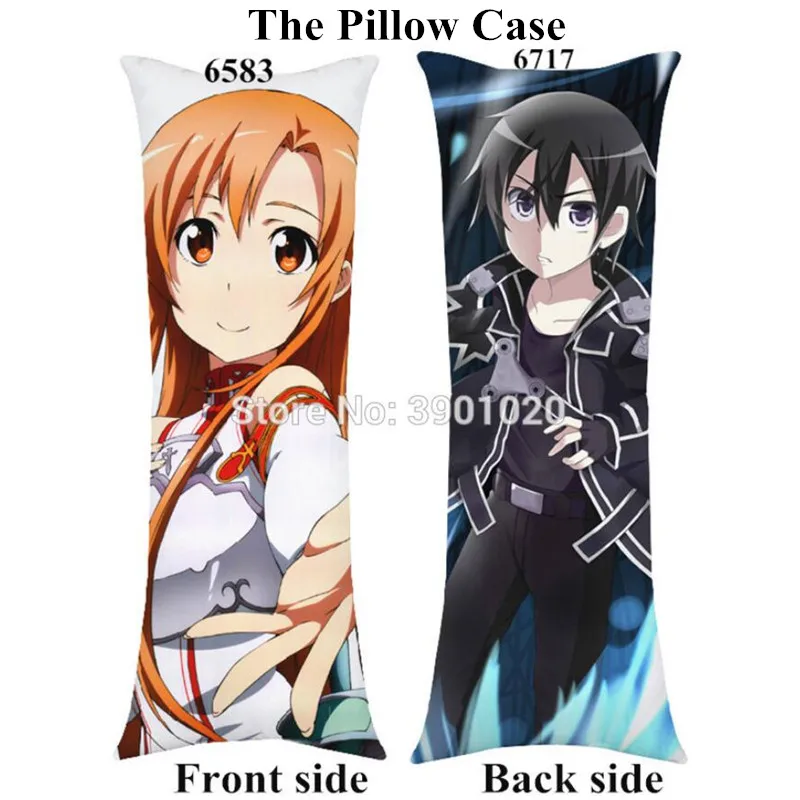 Аниме меч искусство онлайн Кирито Асуна обнимая тело pillowcover мультфильм атака на