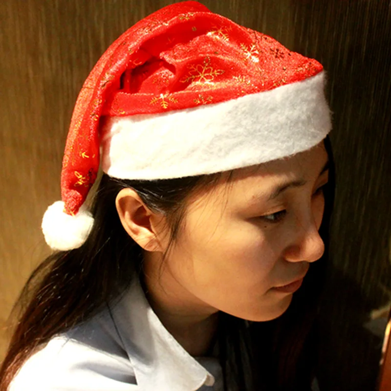 3 ШТ. Рождественские украшения и шляпы сияющие золотые бархатные взрослых