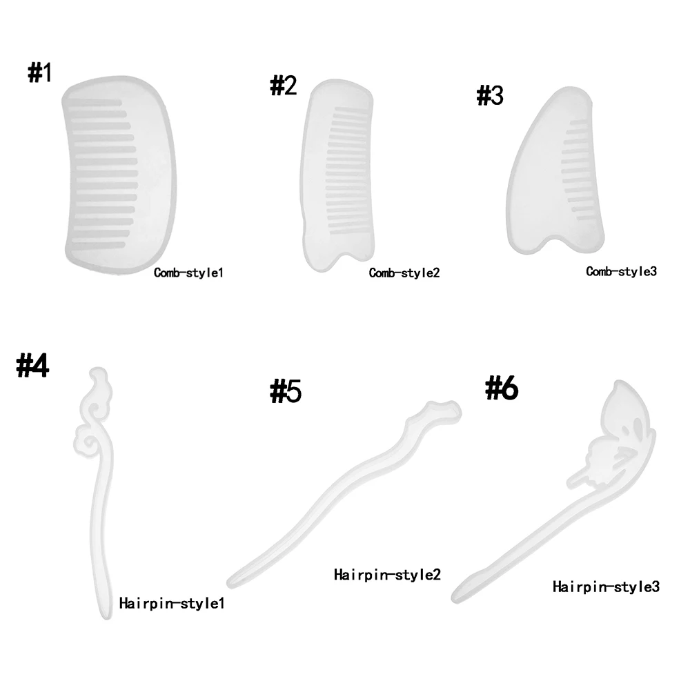 3D Transparent Silicone Comb Mold Epoxy Resin Molds For DIY Jewelry Making Tools Comb/Hairpin Mould Craft | Украшения и
