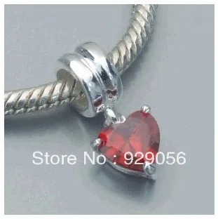 Free shipping 1pcs/lot European 925 Sterling Silver Love charm links with red heart dangle beads | Украшения и аксессуары