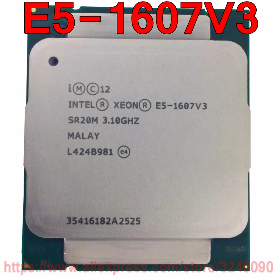 Процессор Intel ЦП Xeon E5-1607V3 SR20M 3 10 ГГц 4-ядерный 10M LGA2011-3 E5-1607 V3 E5 1607V3 Бесплатная