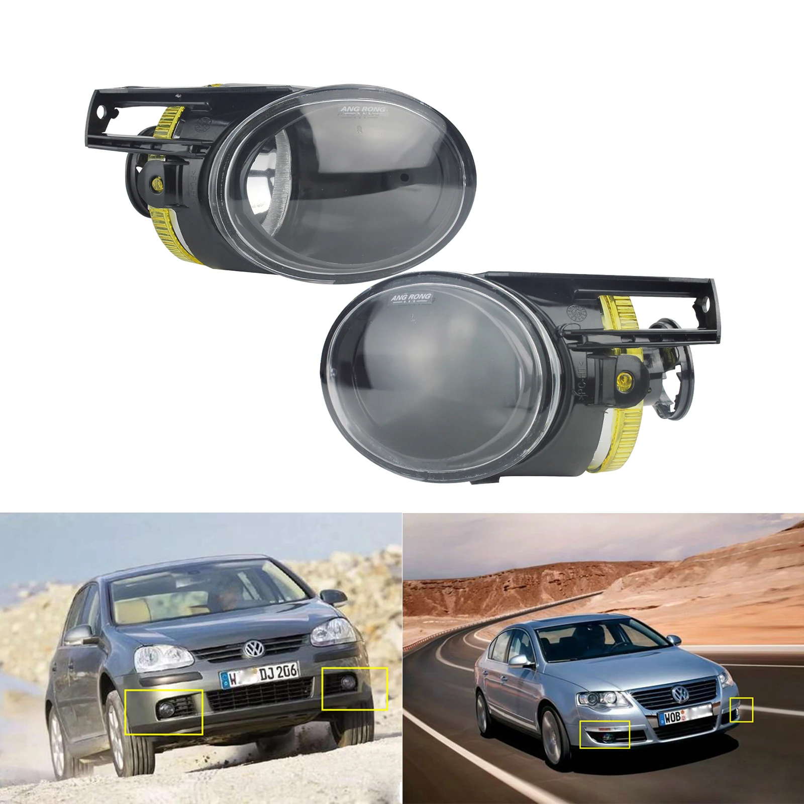 ANGRONG пара переднего бампера Туман светильник лампа слева и справа для VW Passat B6 3C 2006