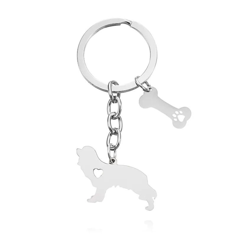 Новые брелки Cavalier King Charles Spaniel трендовые из нержавеющей стали для собак ювелирные