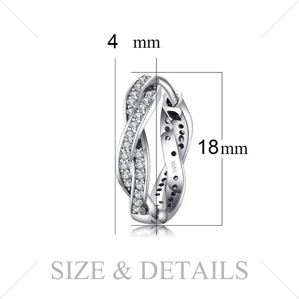 Jewelrypalace стерлингового серебра 925 серьги фианит бесконечность любви вмешался