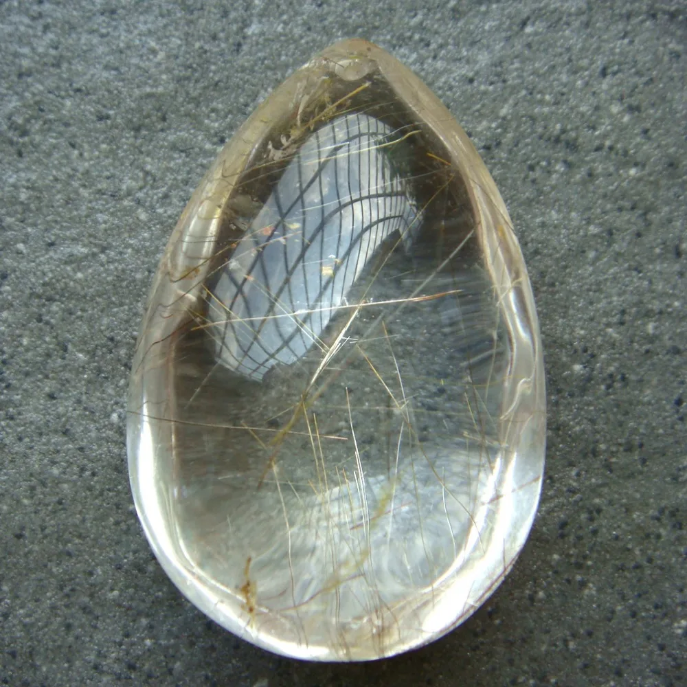 2019 Горячая Симпатичные 40x27 x мм 18 натуральный золотой волос Рутиловый кристалл