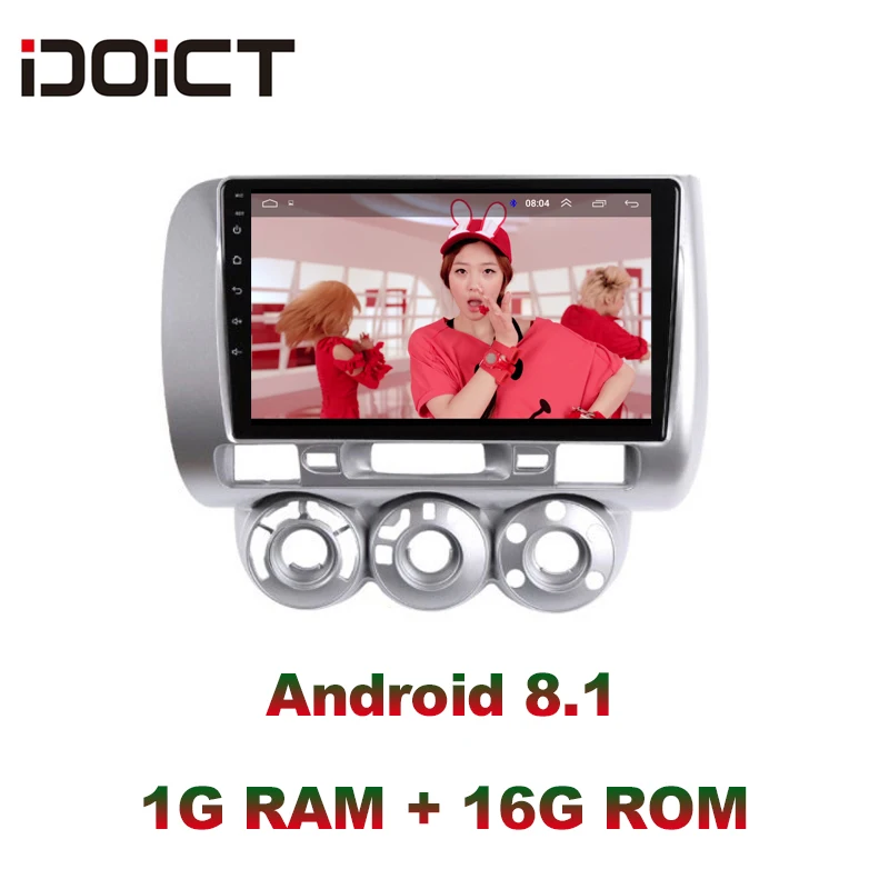 IDOICT Android 8,1 автомобильный dvd-плеер gps навигация Мультимедиа для Honda Fit Jazz радио LHD 2004 2005 2006 2007 автомобильный стерео