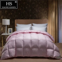 hs filling power 800 high density 100egyptian cotton 80s fabric pink goose down quilt king queen size white duvet winter