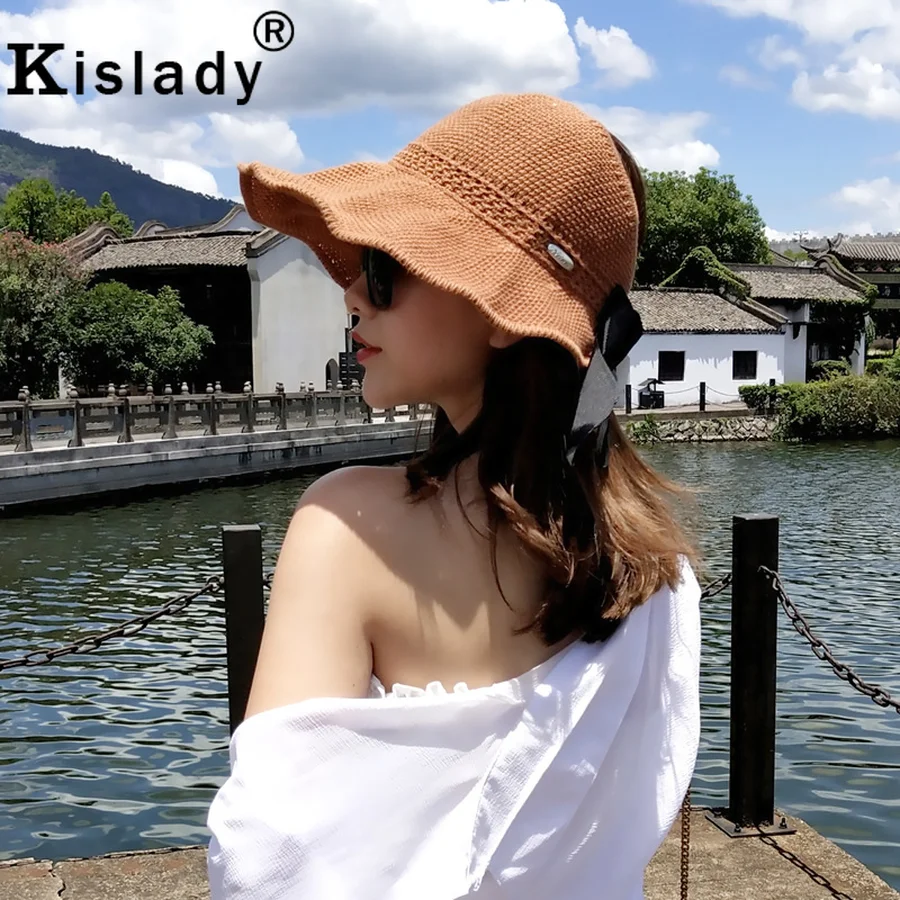 Kislady Пустой Топ складной конский хвост женские летние шапки повседневные