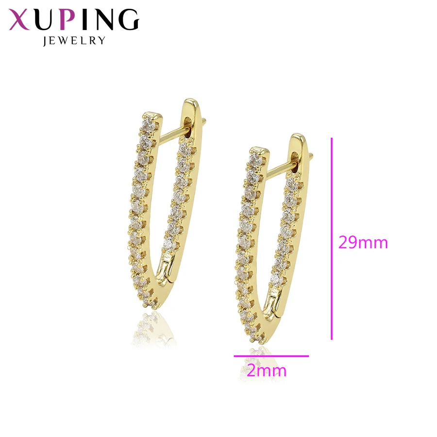 Xuping Hoop Earrings Synthetic Cubic Zirconia Vintage Jewelry for Women Romantic Christmas Gifts S63.4-97445
