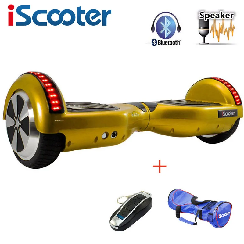 IScooter, Ховерборд, 10 дюймов/6,5 дюймов, Электрический скутер, умный баланс, скутер, Электрический гироскутер, гироскутер, UL2272 пульт дистанционного управления - Цвет: Model B Golden n bag