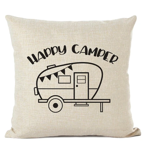 16 Happy Camper наволочка для подушки, декоративные подушки для дома, сада, наволочка, льняные подарки, Cojines Decorativos Para Sof - Цвет: 16