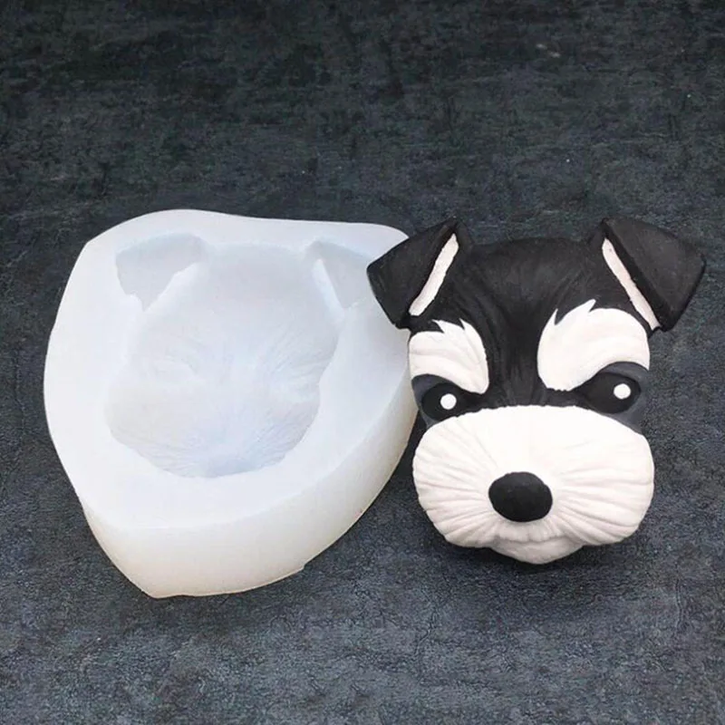 Schnauzer силиконовая гипсовая форма для головы собаки милая собака DIY Арома