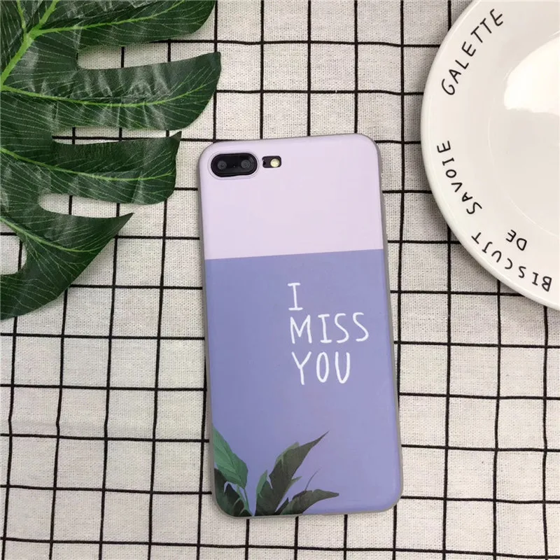 Простой литературный зеленый лист буквы Iphone6plus мобильный телефон оболочки Apple7/8