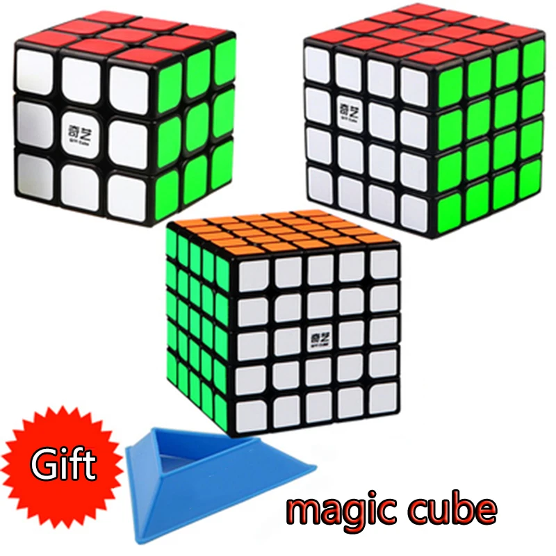 

QIYI Профессиональный Кубик Рубика 3x3 4x4 5x5 Neo Cubo, головоломка с скоростью, металлическая обучающая игрушка для детей и взрослых