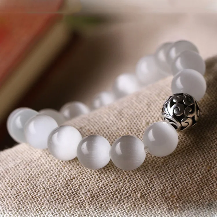 Натуральный камень опал веревка ручной работы счастливые бусины браслеты