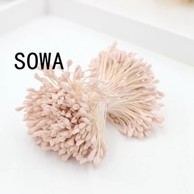 light pink 360 шт 3 мм Высокое качество матовый двойной цветок с головками Stamen Pistil украшения торта DIY - Цвет: light pink