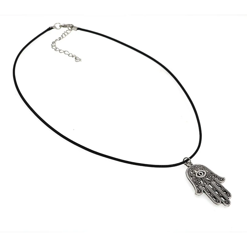 В богемном стиле винтаж &quotРука Фатимы&quot ожерелья с подвесками Женская обувь в