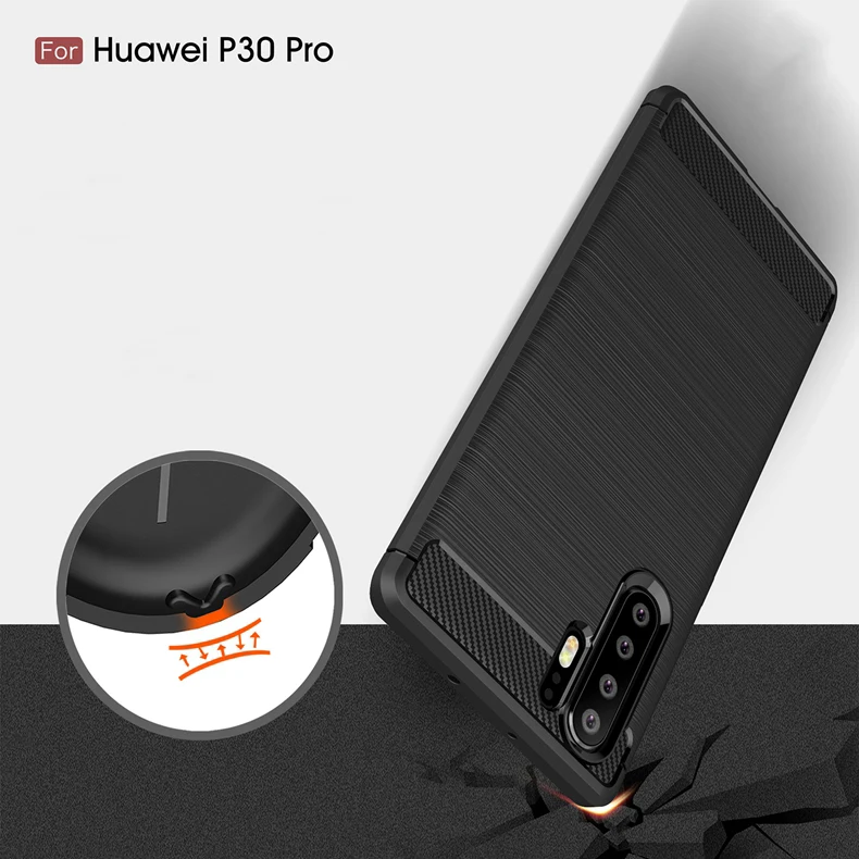 P30 Pro Защитный матовый чехол из углеродного волокна для Huawei P 30Pro силиконовый P30pro