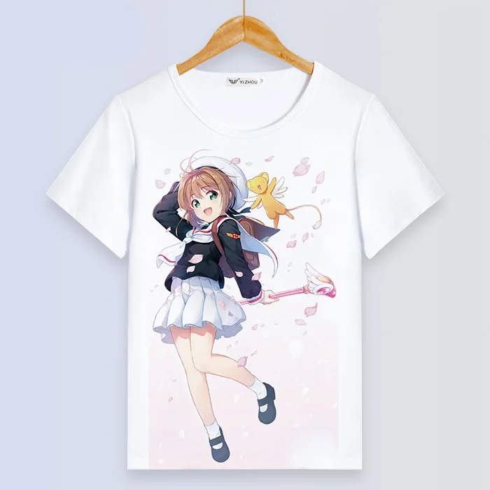 Cardcaptor Sakura, женская футболка Kawaii, короткий рукав, летняя, Femme, футболка, Harajuku, свободные топы, пара, одежда для девочек, милые пальто
