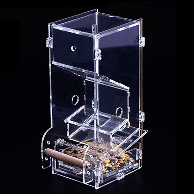 Acrylic Feeder Bird Automatic Feeders Food Ontainer For Pigeons Parrot Starling Pet Birds Feeding Devic | Дом и сад