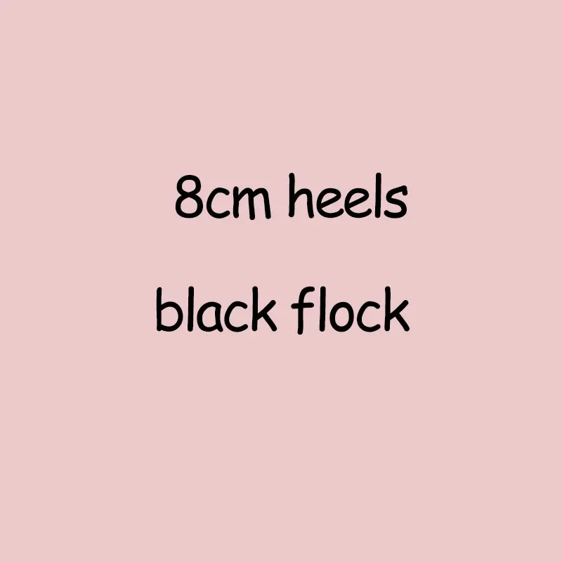 Black Flock 8cm Veowalk/; пикантные женские туфли-лодочки с острым носком и заклепками; обувь на очень высоком ультратонком каблуке; женская модная обувь из лакированной кожи для вечеринок - Цвет: Black Flock 8cm