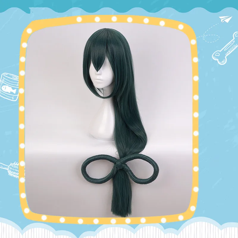Косплей парик My Hero academic Boku no Asui Tsuyu украшение для волос девочки Atrovirens длинные