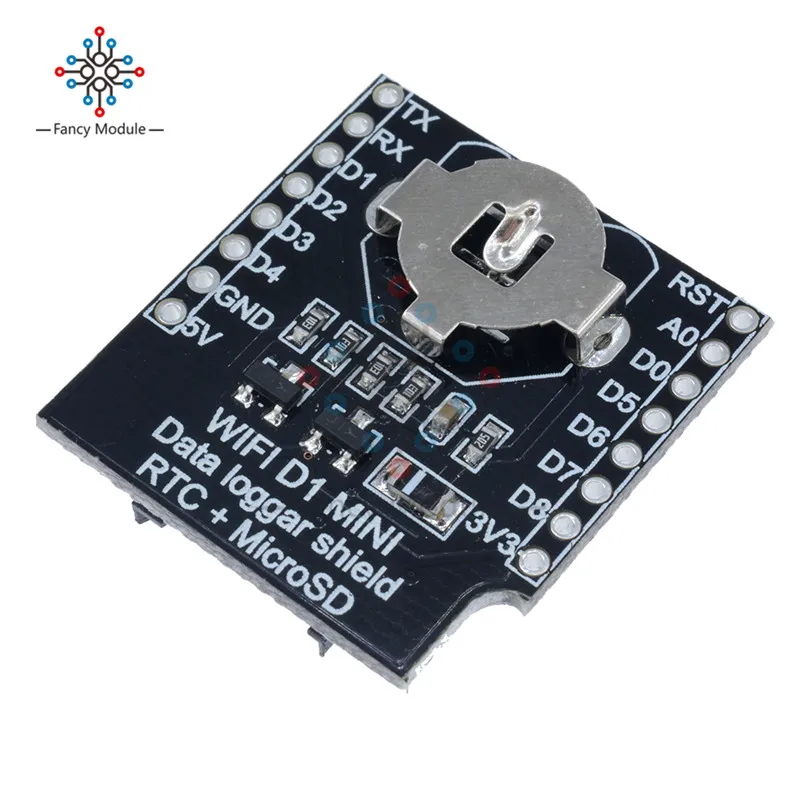 RTC DS1307 с Micro SD для WeMos D1 мини-регистратор данных DataLog щит набором штырьков Arduino Raspberry