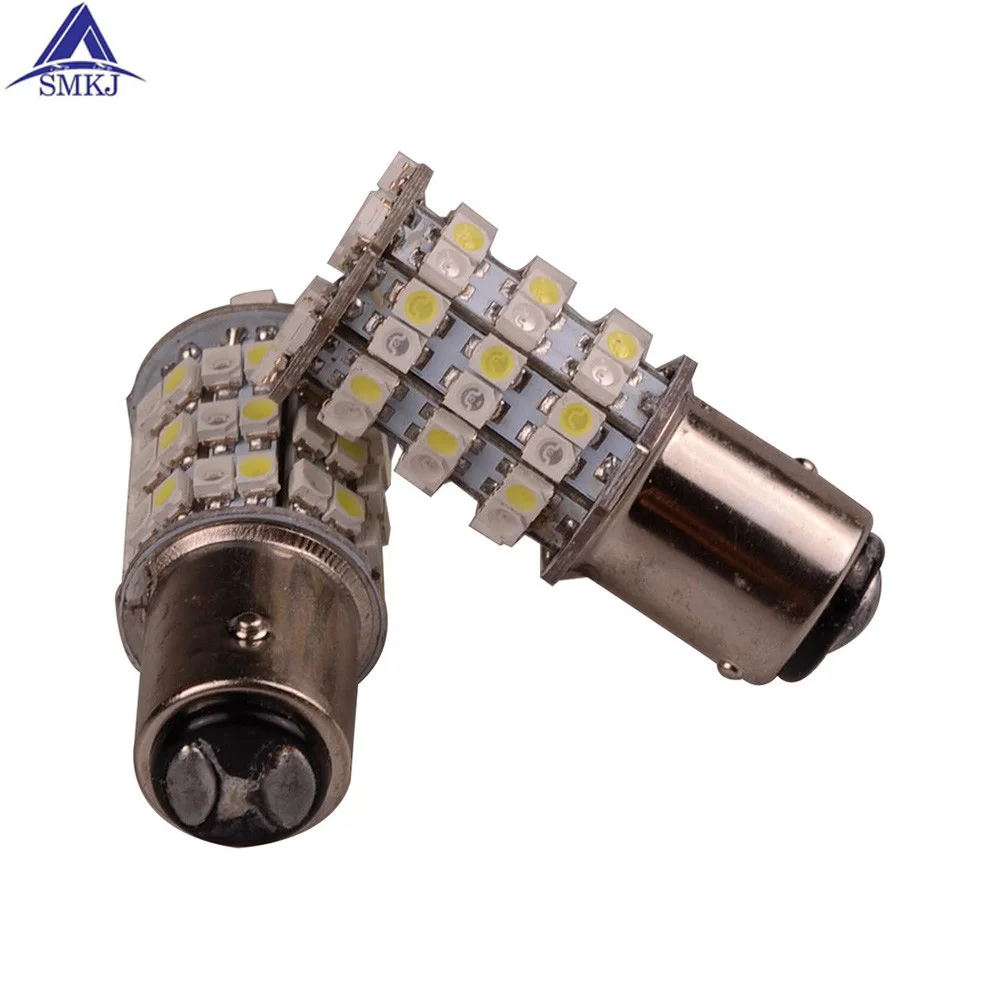 1157 60SMD Автомобильная сигнальная лампа белый/янтарный двухцветный переключаемый