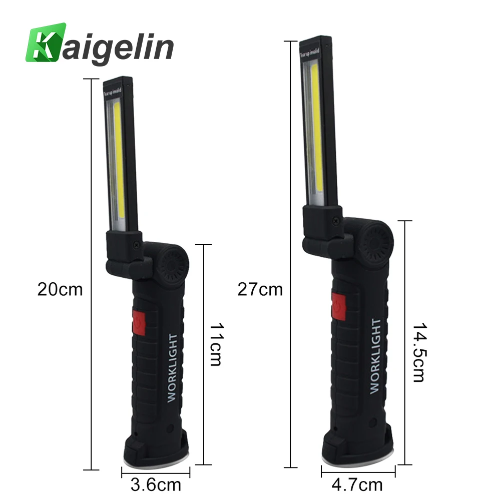 Kaigelin складной свет работы фонарик USB Перезаряжаемый светодиодный магнитный