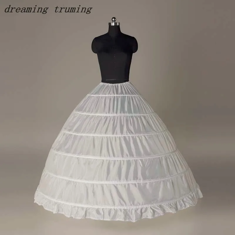 Горячая Распродажа белое свадебное платье Нижняя юбка 6 обручей дешевое бальное
